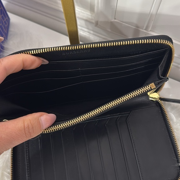 Burberry Plaid Coated Canvas Zip-Around Wallet - Picture 6 of 7